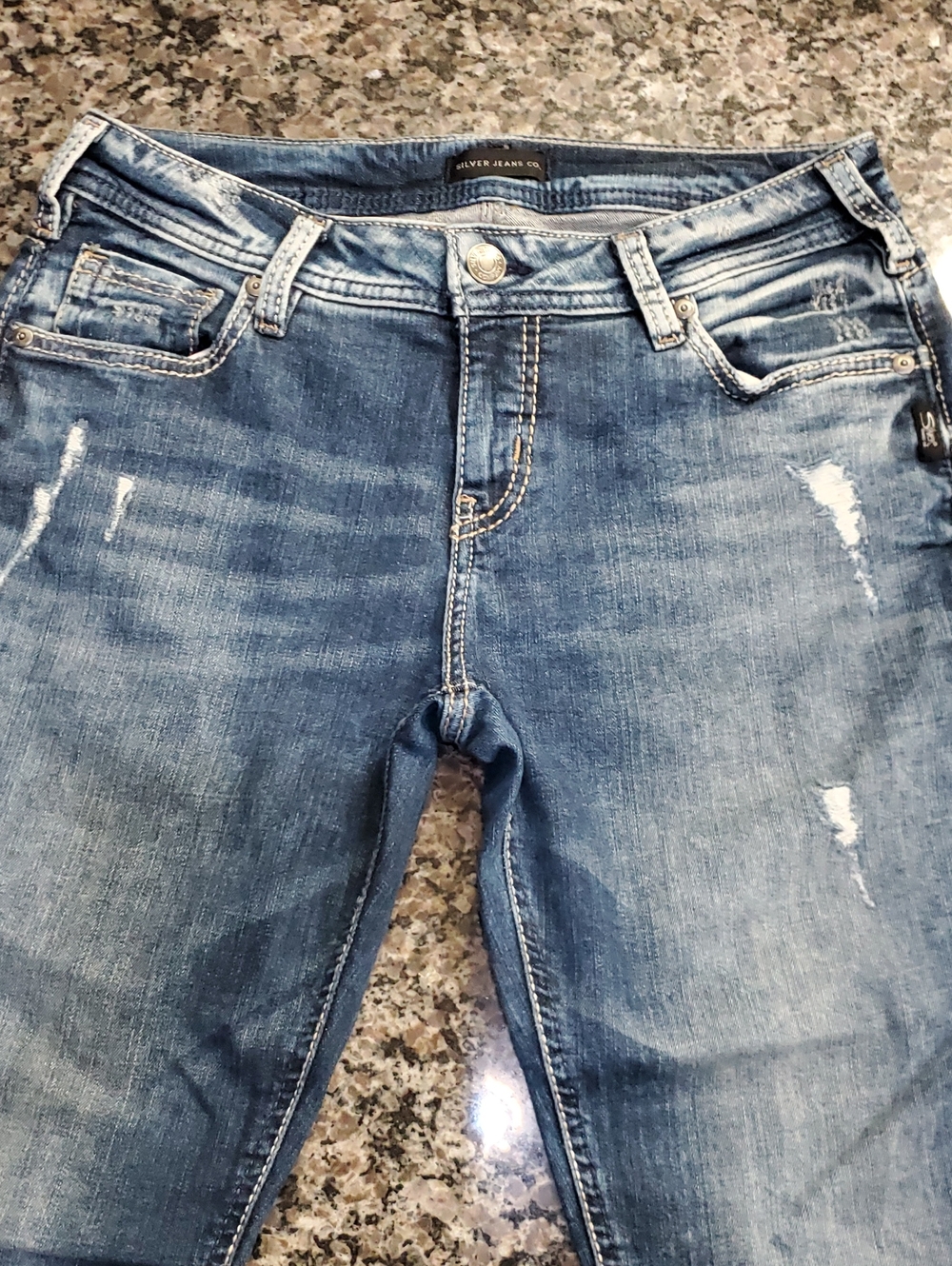 Silver Jeans Women's Light Blue Distressed Skinny Jeans